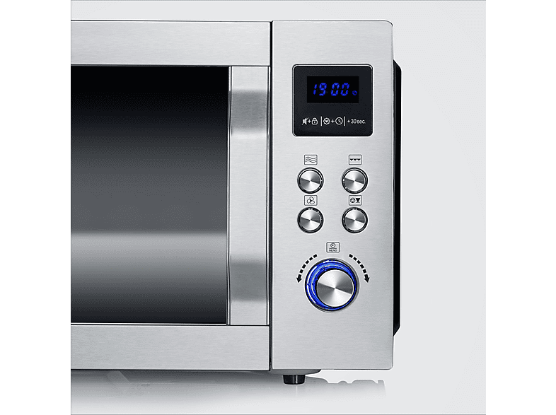 Microondas con Grill, Convección y base de vidrio - SEVERIN MW 7777, 2050 W, 10 potencia, 25 l, Gris — foto 6