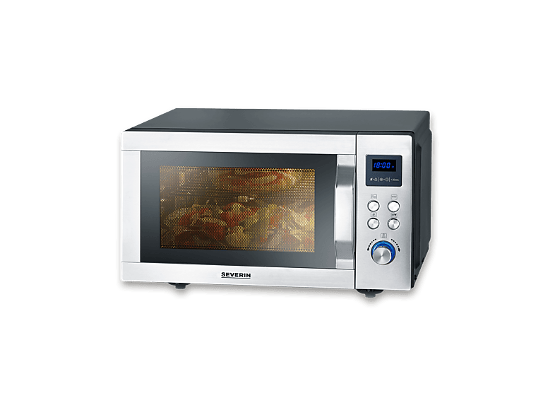 Microondas con Grill, Convección y base de vidrio - SEVERIN MW 7777, 2050 W, 10 potencia, 25 l, Gris — foto 9