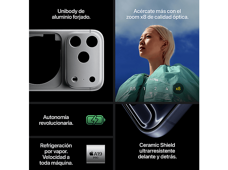 Apple iPhone 17 Pro Max, Azul oscuro, 512 GB, 5G, 6.9" OLED Super Retina XDR, Chip A19 Pro, iOS — foto 6