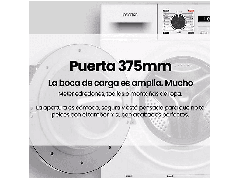 Secadora Bomba de Calor - INFINITON SD-BC9DWP, 9 kg, 16 programas, Blanco — foto 5