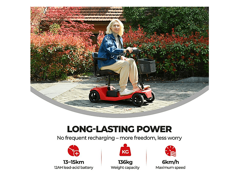 scooter plegable - SWEETRICH S2, 27,8 kg, rojo — foto 6