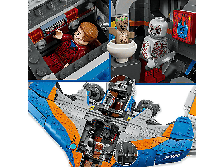 Juego de construcción - LEGO LEGO® Marvel Guardianes de la Galaxia: La Milano Nave espacial construible con 4 minifiguras 76286, edad recomendada: 12 año(s), 2090 piezas — foto 6