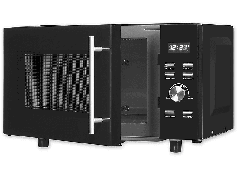 Microondas libre instalación - EXQUISIT AKLBB1750246440, 1200 W, 23 l, Negro