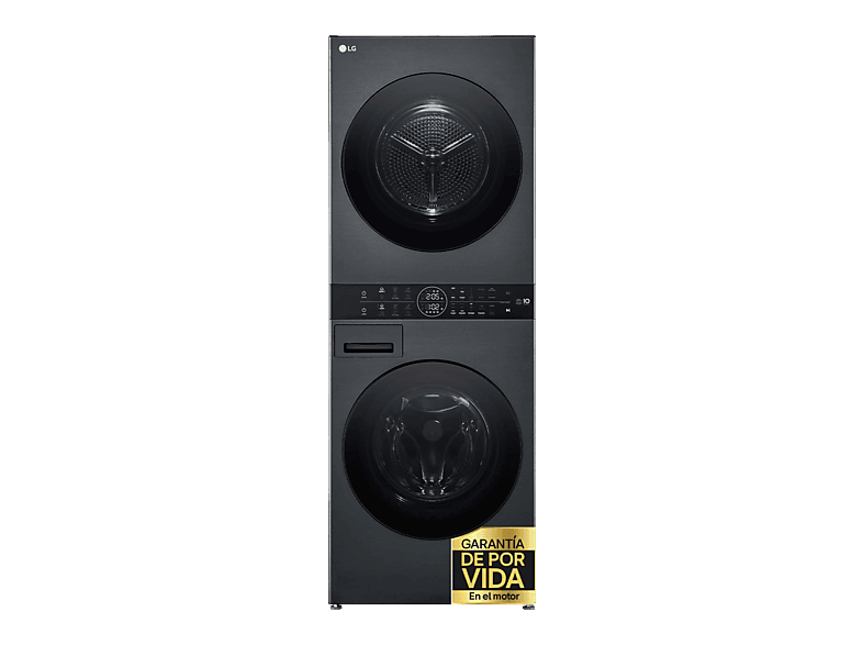 Lavadora secadora - LG WT1210BBF, Torre de lavado 12/10 kg, TurboWash™, Smart Pairing™, Inox grafito