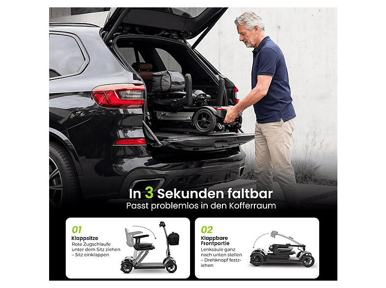 scooter plegable - SWEETRICH AIR TRAVELLER, 24,45 kg, negro — foto 10