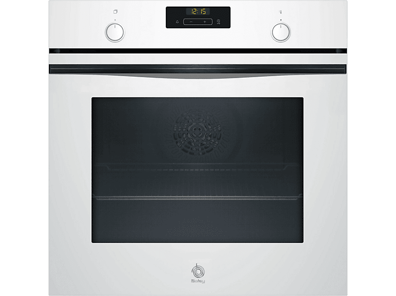 Horno - Balay 3HB5159B4, Serie Cristal, Multifunción, Hidrolítica, 71 l, Función Freidora de Aire, Aire Caliente 3D Profesional, 60 cm, Cristal Blanco