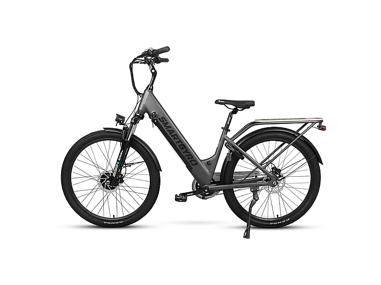 Bicicleta urbana - SMARTGYRO Ebike Nómada, asistente al pedaleo, 250W, 36V, 3 vel., 3 velocidades, Aluminio, Titan