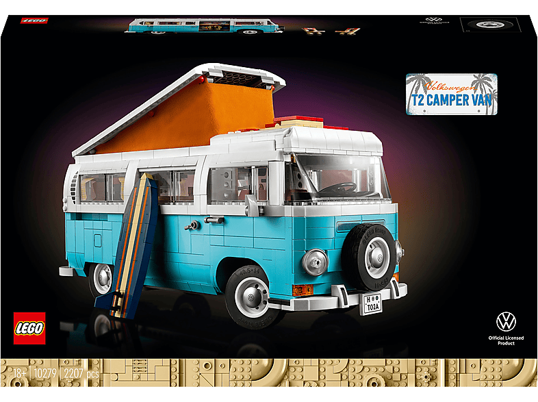 Juego de construcción - LEGO Volkswagen T2 Camper Van 10279, edad recomendada: 18 año(s), 2207 piezas