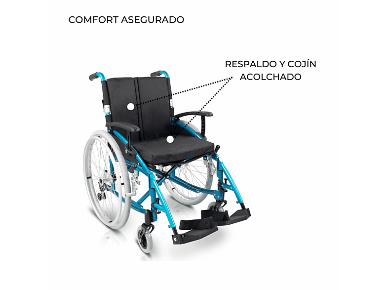 Silla de ruedas - MOBICLINIC Venecia, Turquesa — foto 5