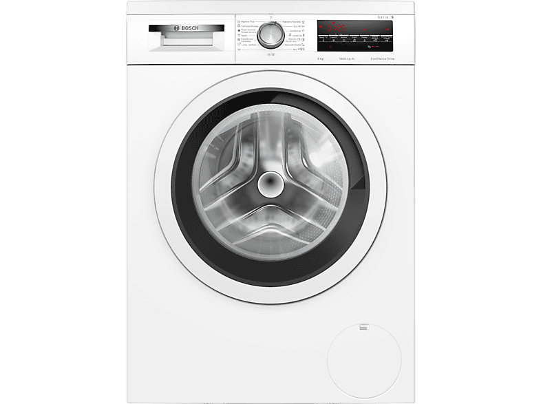 Lavadora carga frontal - Bosch WUU28T63ES, 8 kg, 1.400 rpm, 15 programas, Motor Eco Silence, Activewater, Blanco