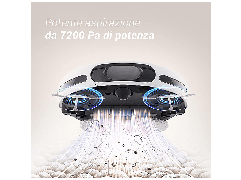 Robot aspirador - EZVIZ RS20 Pro, 65 W, Potencia de succión 7,2 kPa, Depósito 0,35 l, Autonomía 220 min, Blanco — foto 2