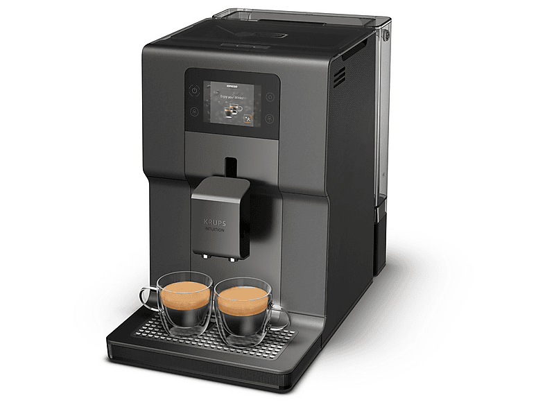 Máquina espresso - KRUPS Intution Preference EA875U10, 15 bar, 1450 W, 2 tazas, Negro