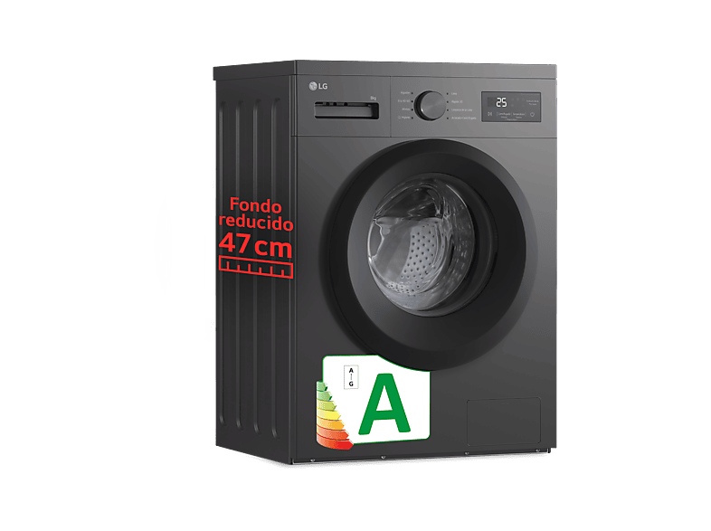 Lavadora carga frontal - LG F4A10S8NDK, 8 kg, 1400 rpm, 8 programas, Grafito Silver — foto 3