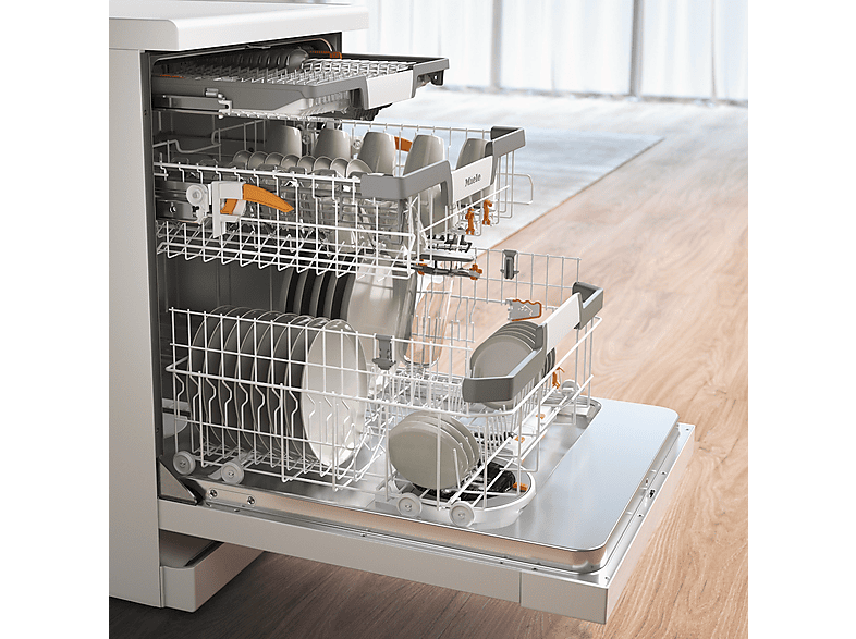 Lavavajillas - Miele G7600SCBRWS, 14 cubiertos, 9 programas, 60 cm, Bandeja de servicios, Wifi, Dosificación automática, Blanco — foto 5