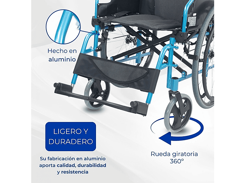 Silla de ruedas - MOBICLINIC Bolonia, Azul — foto 6