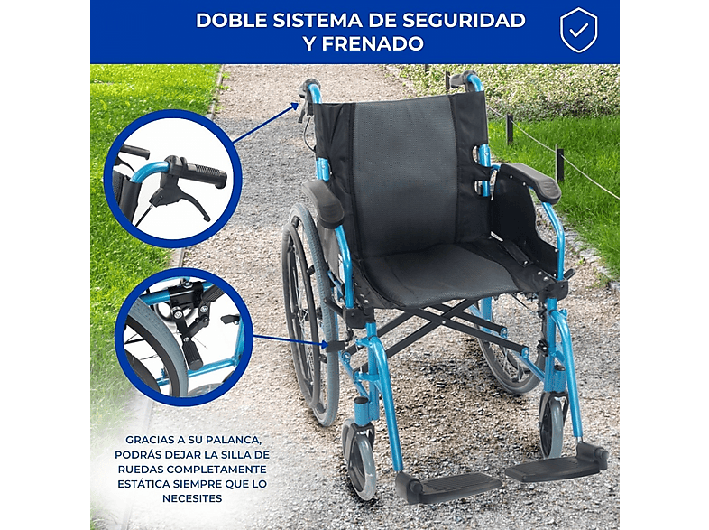 Silla de ruedas - MOBICLINIC Bolonia, Azul — foto 7