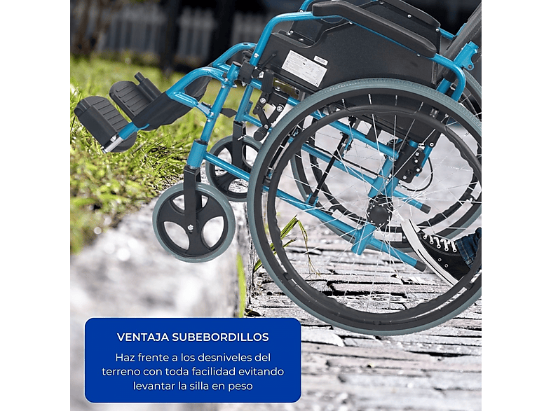 Silla de ruedas - MOBICLINIC Bolonia, Azul — foto 8