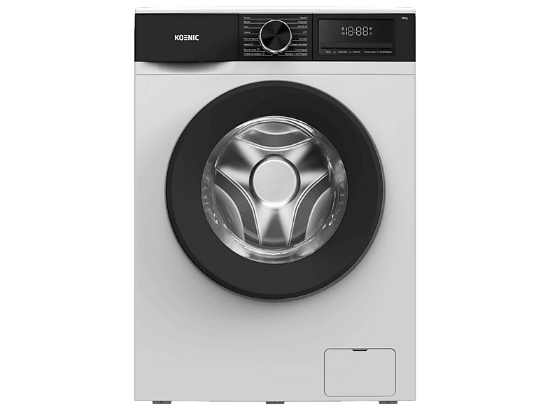 Lavadora carga frontal -  KOENIC KWM 12113 A-20 INV, 12 kg, 1400 rpm, 14 programas, Blanco