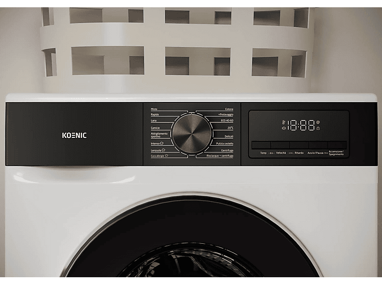 Lavadora carga frontal -  KOENIC KWM 12113 A-20 INV, 12 kg, 1400 rpm, 14 programas, Blanco — foto 10