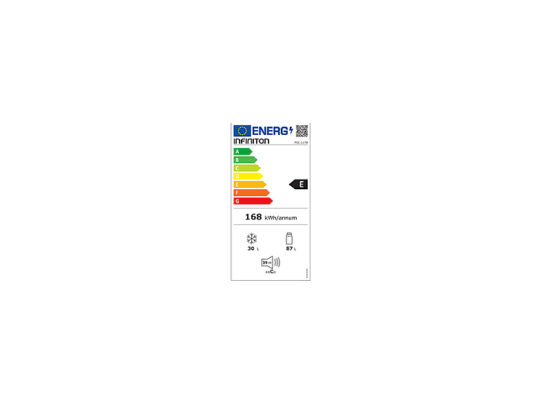 Frigorífico combi - INFINITON FGC-117B, No Frost, Smart Frost, Altura 1140 mm, Capacidad 117 l, Inox Negro — foto 4