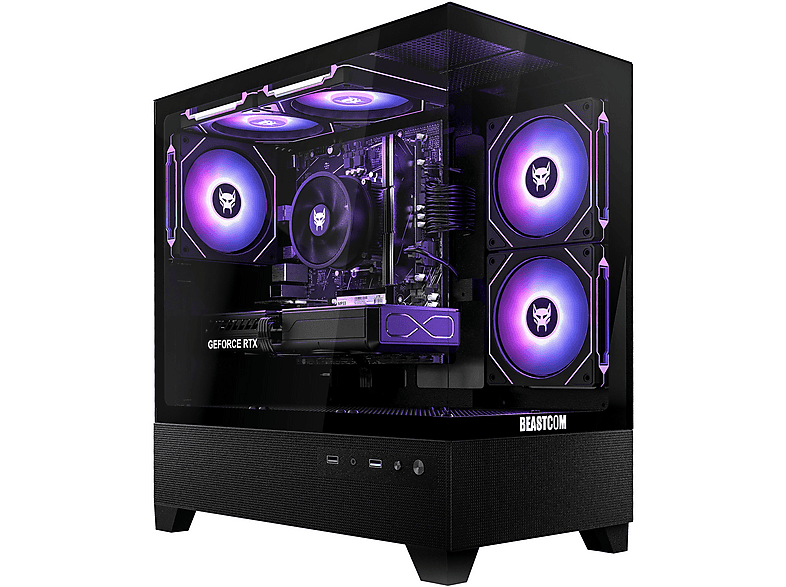 PC Gaming - BEASTCOM Q5 Pro Gaming, Intel® Core™ i7-12700F, 16 GB RAM, 1 TB SSD, GeForce RTX™ 5060, Windows 11 Home, Negro — foto 1