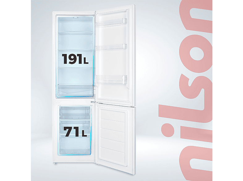 Frigorífico combinado - NILSON NC185500E, Altura 180 cm, Capacidad 262 l, Blanco — foto 2