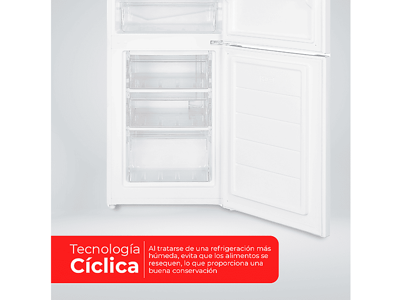 Frigorífico combinado - NILSON NC185500E, Altura 180 cm, Capacidad 262 l, Blanco — foto 5