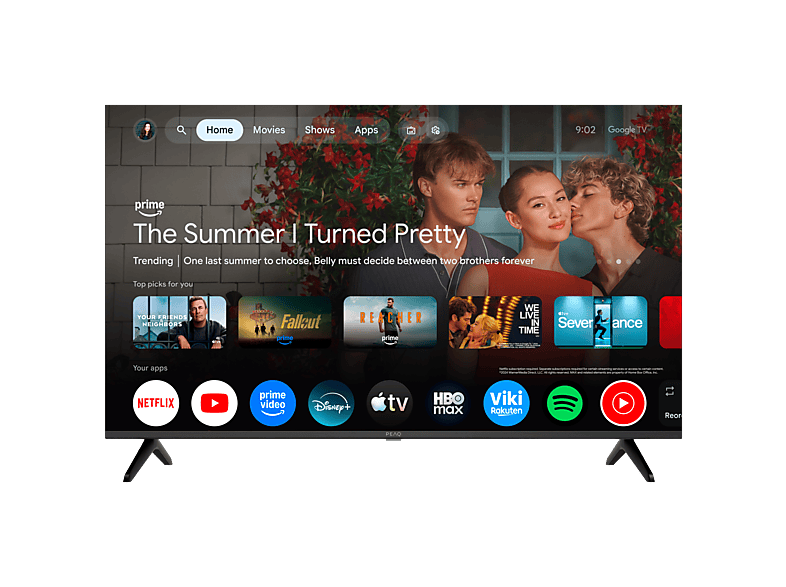 TV QLED 43" - PEAQ PTV 43GQU-5026T, UHD 4K, Google TV, Smart TV, DVB-T2 (H.265), Negro — foto 4