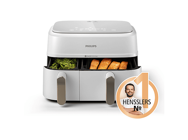 Freidora de aire - PHILIPS 3000 series NA353/10, 2750 W, 9 l, Champán, Blanco — foto 7