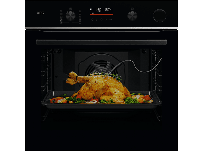 Horno a vapor - AEG TR6PB531SB, Multifunción, Pirolítico, 72 l, Conectividad, 60 cm, Negro