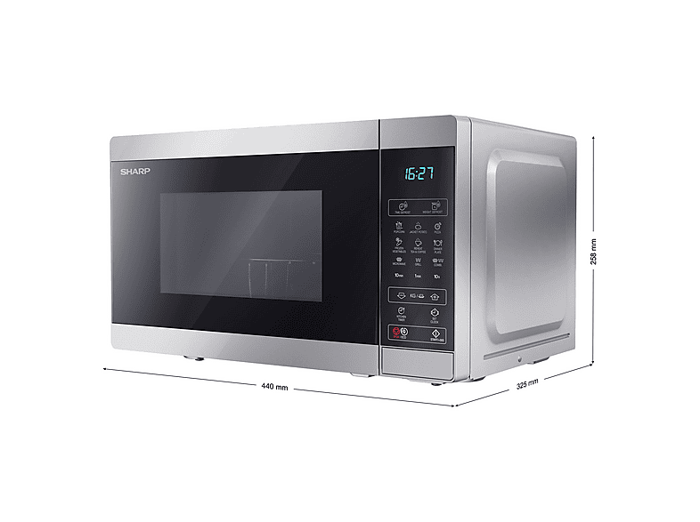 Microondas libre instalación - SHARP YC-MG02ES, 800 W, 11 potencia, 20 l, Inox — foto 5