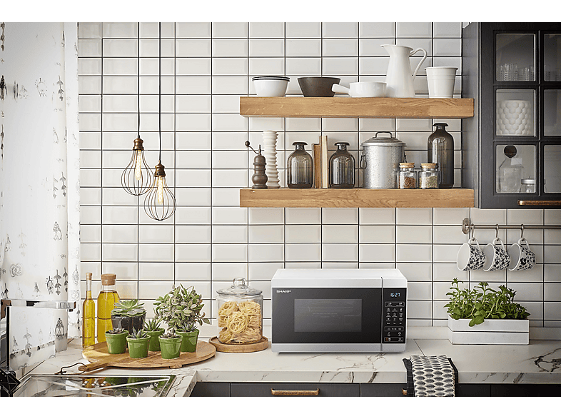 Microondas libre instalación - SHARP YC-MG02ES, 800 W, 11 potencia, 20 l, Inox — foto 8