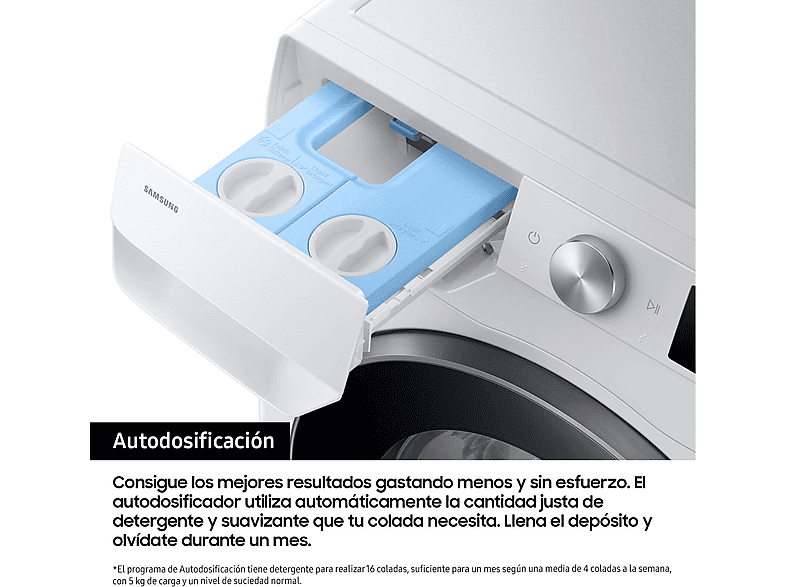 Lavadora carga frontal - Samsung WW90DB8U95GHU3, 9 kg, 1400 rpm, AI QuickDrive™, Clasificación Energética A, Blanco — foto 4