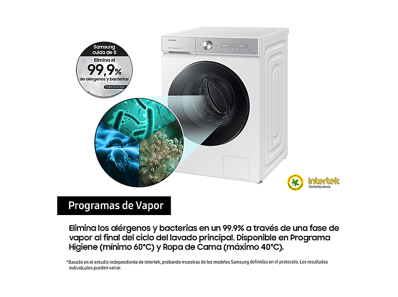 Lavadora carga frontal - Samsung WW90DB8U95GHU3, 9 kg, 1400 rpm, AI QuickDrive™, Clasificación Energética A, Blanco — foto 7