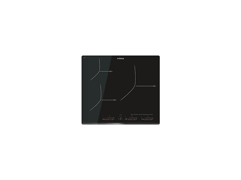 Placa de inducción - EDESA EIM-6330 B, 3 zone(s) zonas, 590 mm, Negro — foto 1