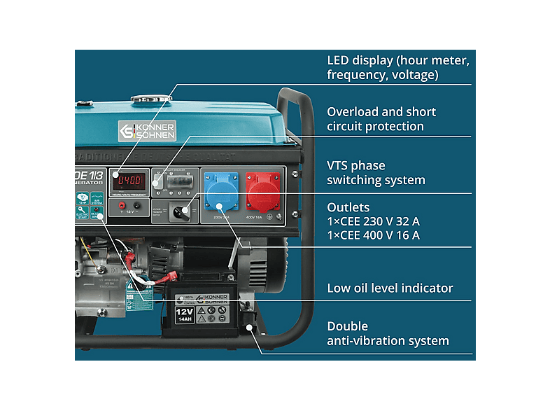 Generador de energía - KÖNNER & SÖHNEN KS 7000E 1/3 — foto 6
