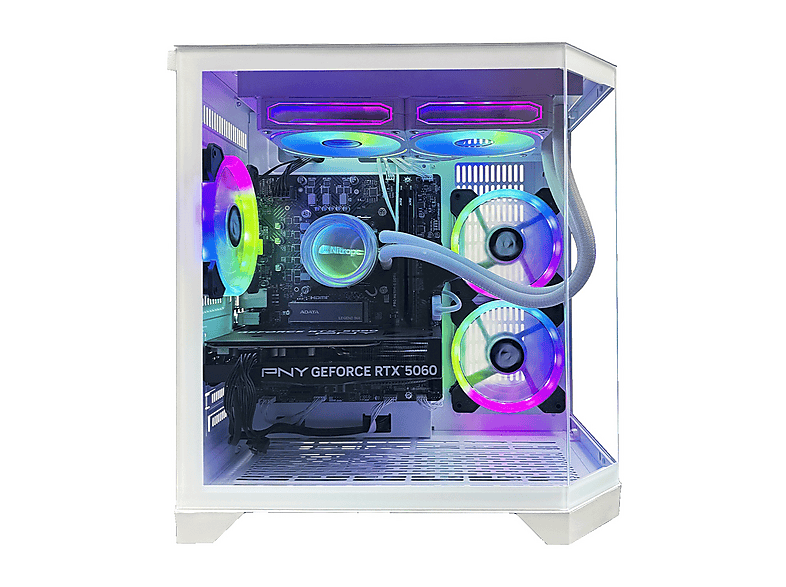 PC Gaming - NITROPC Avanzado, AMD Ryzen 5 5600X (6 núcleos, 12 hilos | 3,60 GHz hasta 4,60 GHz), 16 GB RAM, 1 TB SSD, GeForce RTX™ 3050, Windows 11 Pro, Blanco — foto 3