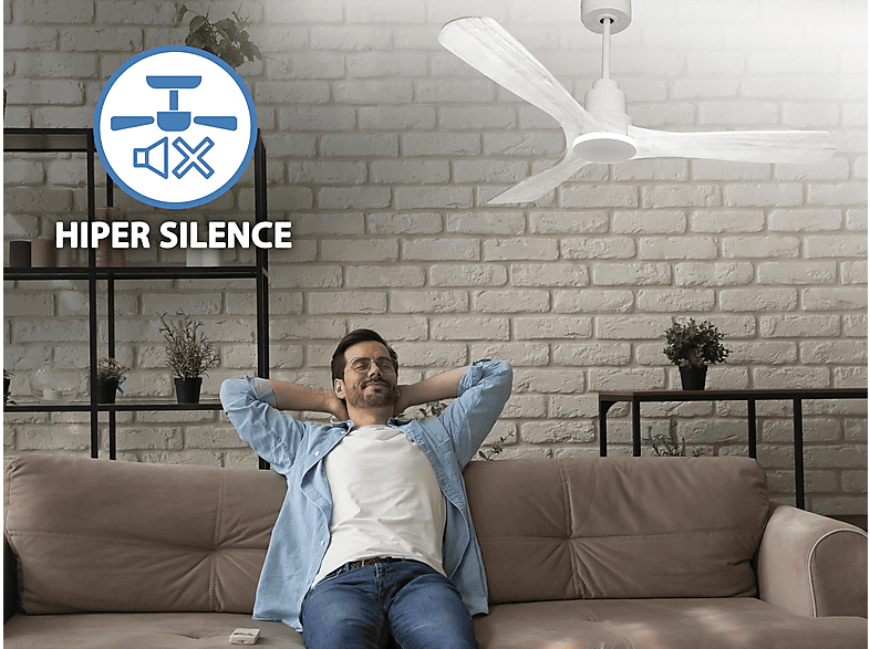 Ventilador de techo - PURLINE NusaD132C0466724, 6 velocidades, Blanco — foto 5