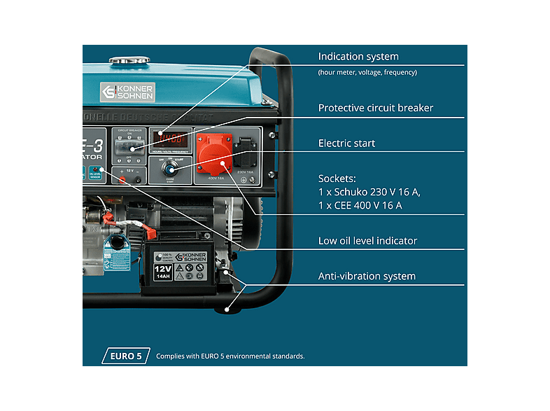 Generador de energía - KÖNNER & SÖHNEN KS 10000E-3 — foto 6