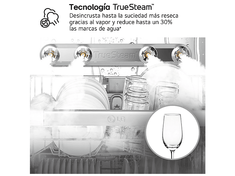 Lavavajillas - LG DF587HHS, 14 servicios, 10 programas, 60 cm, QuadWash™, Tercera Bandeja, ThinQ™, Blanco Marfil — foto 6