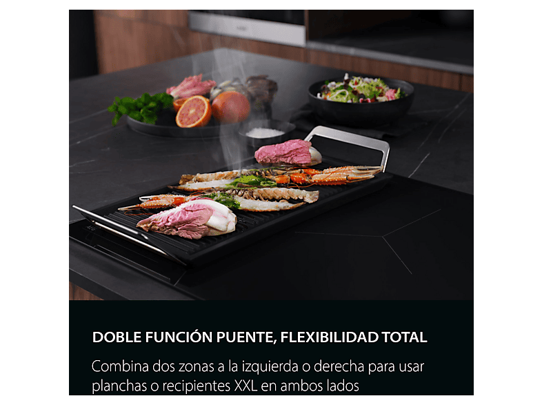 Placa inducción - AEG TR64IT00FB, 4 zonas Flex de 22 cm, Función Puente, Mandos independientes, 59 cm, Negro — foto 5