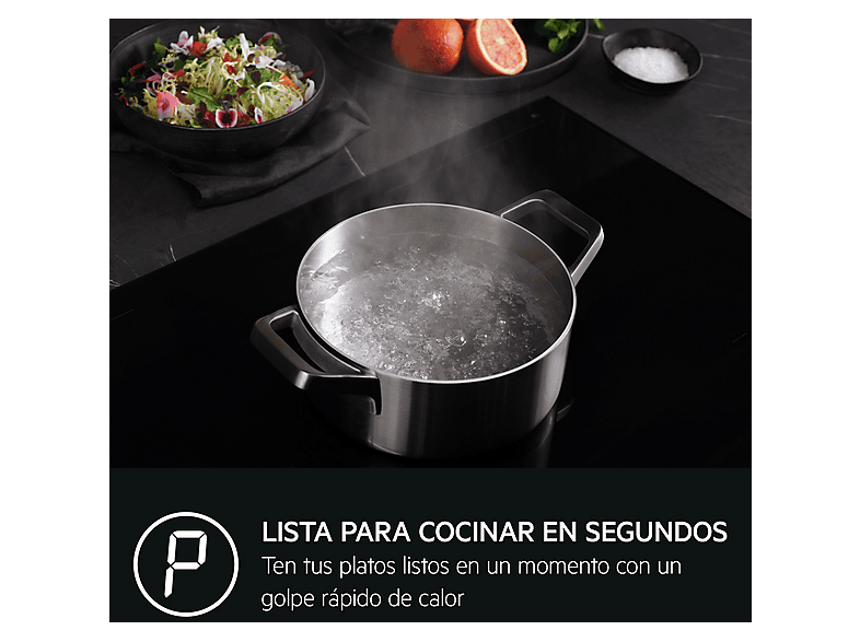 Placa inducción - AEG TR64IT00FB, 4 zonas Flex de 22 cm, Función Puente, Mandos independientes, 59 cm, Negro — foto 8