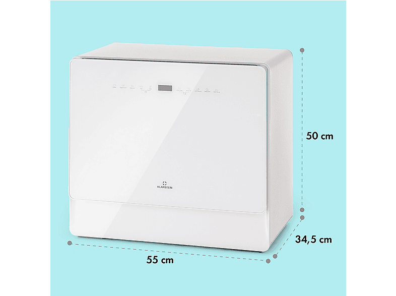 Lavavajillas compacto - KLARSTEIN Emerald 5 Slim, 7 programas, 55 cm, Blanco — foto 7