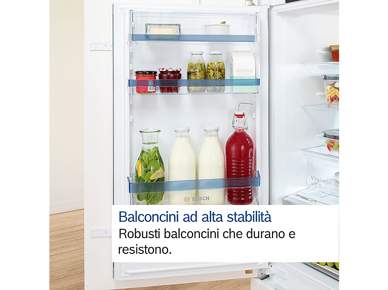 Frigorífico una puerta - BOSCH Frigorifico Integrable 1P Bosch KIR41VFE0, Estático refrigerador, Altura 1221 mm, Capacidad 204 l, Blanco — foto 6