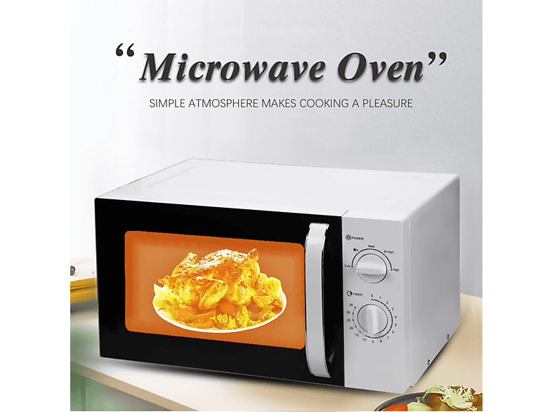 Microondas libre instalación - BYTELIKE Microondas Visual heating Quick Wave Giratorio Microondas 23L, negro — foto 4