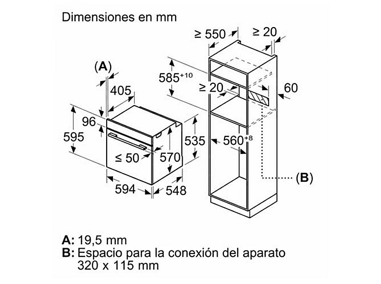 Horno pirolítico - BOSCH HBG578ES3, Integrable, Pirolítico, 71 l, 59 mm, Not available — foto 3