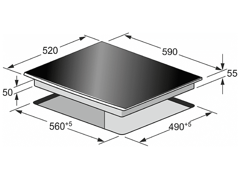 Placa de inducción - KAISER 46127338, 4 zonas, 59 cm, Fris — foto 4