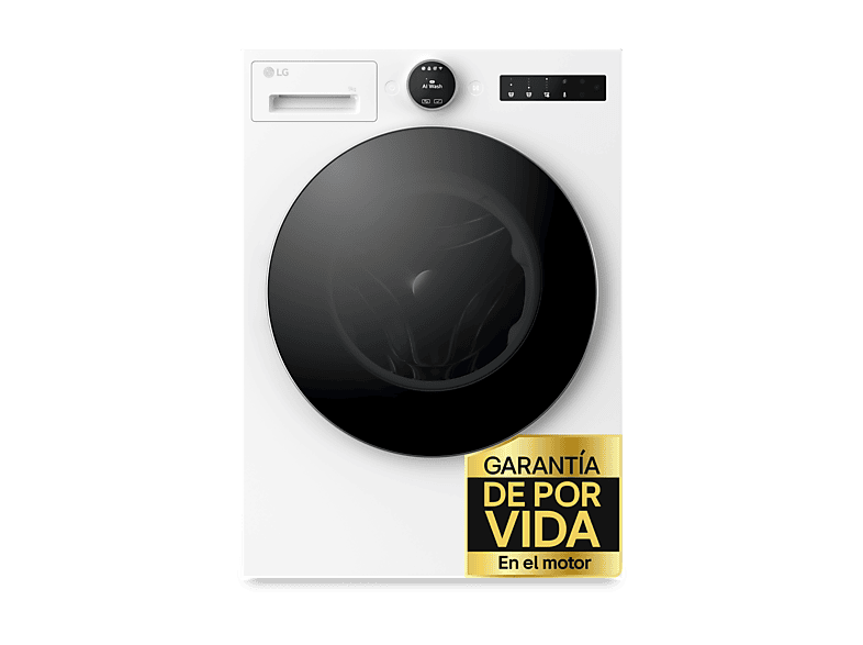 Lavadora carga frontal - LG F4X7009TWS, 9 kg, 1400 rpm, 23 programas, TurboWash 360º, Selector LCD, Clase A-40%, Blanco