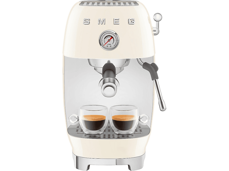 Cafetera espresso - SMEG  ECF03CREU, 15 bar, 1650 W, crema