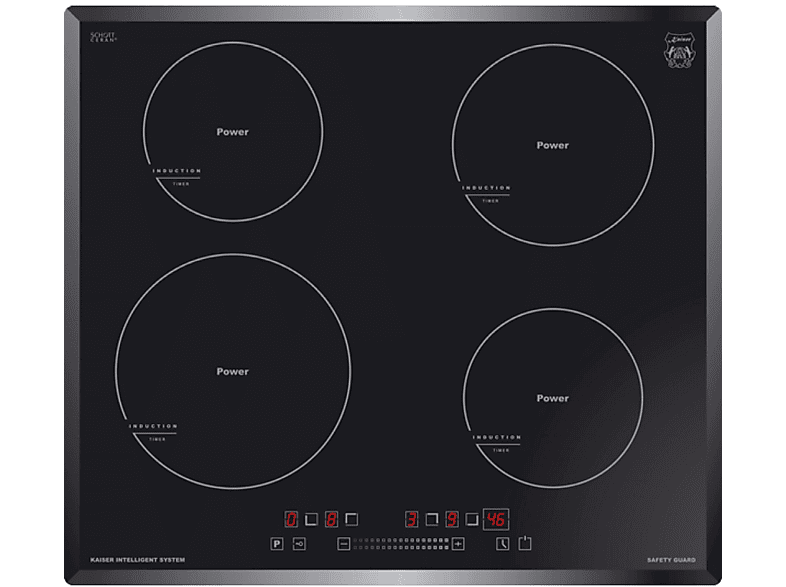 Placa de inducción - KAISER 46127321, 4 zonas, 59 cm, Negro
